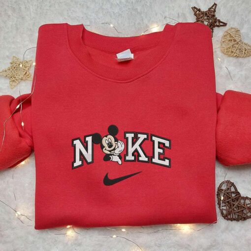 Nike x Mickey Chin On Hand Embroidered Shirt Disney Characters Embroidered Hoodie Best Gift Ideas