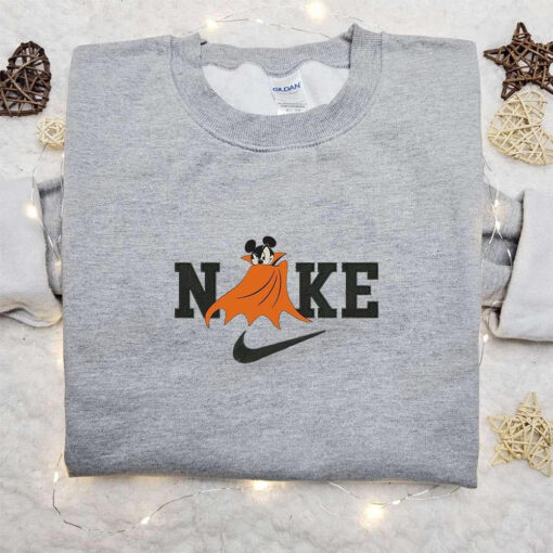 Nike x Mickey Dracula Embroidered Sweatshirt Walt Disney Characters Embroidered Shirt Best Halloween Gift Ideas