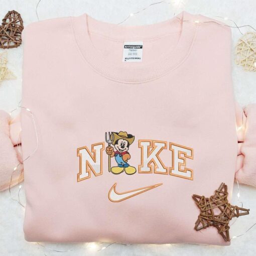Nike x Mickey Farmer Embroidered Shirt Disney Characters Embroidered Hoodie Best Gift Ideas