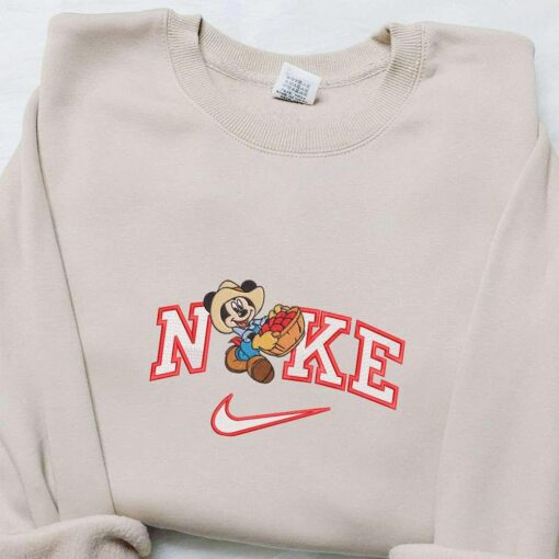Nike x Mickey Farmer Embroidered Shirt Disney Characters Embroidered Hoodie Best Gift Ideas