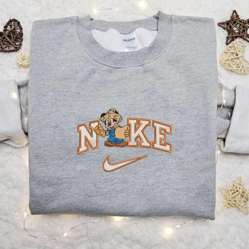 Nike x Mickey Farmer Embroidered Shirt Disney Characters Embroidered Hoodie Best Gift Ideas
