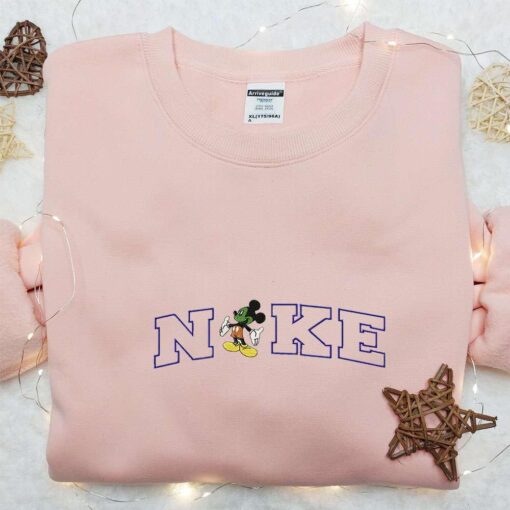 Nike x Mickey Frankenstein Embroidered Shirt Disney Embroidered Sweatshirt Best Gifts for Family