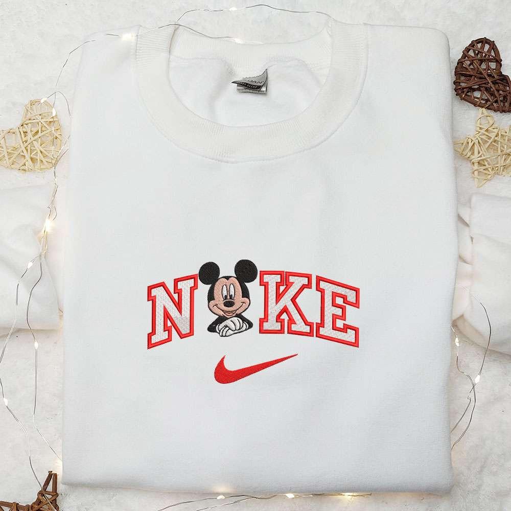 Nike x Mickey Mouse Embroidered Shirt Disney Characters Embroidered Hoodie Best Gift Ideas 1