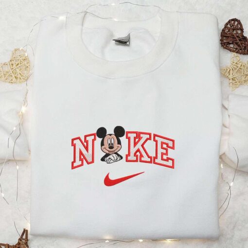 Nike x Mickey Mouse Embroidered Shirt Disney Characters Embroidered Hoodie Best Gift Ideas