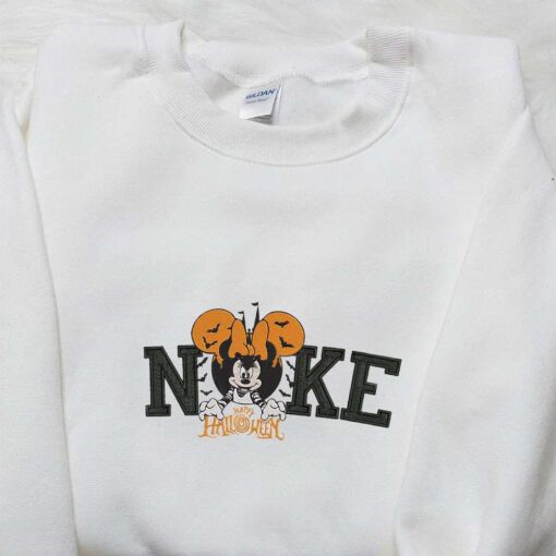 Nike x Mickey Mouse Halloween Embroidered Shirt Disney Characters Embroidered Sweatshirt Best Gifts for Family