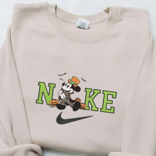 Nike x Mickey Mouse Magician Pumpkin Embroidered Sweatshirt Walt Disney Characters Embroidered Shirt Best Halloween Gift Ideas