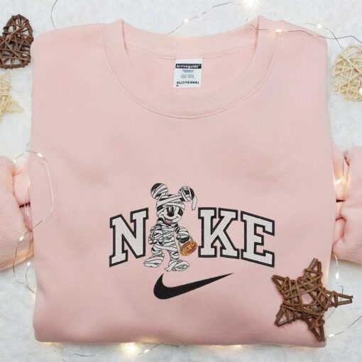Nike x Mickey Mouse Mummy Embroidered Sweatshirt Walt Disney Embroidered Shirt Best Halloween Gift Ideas