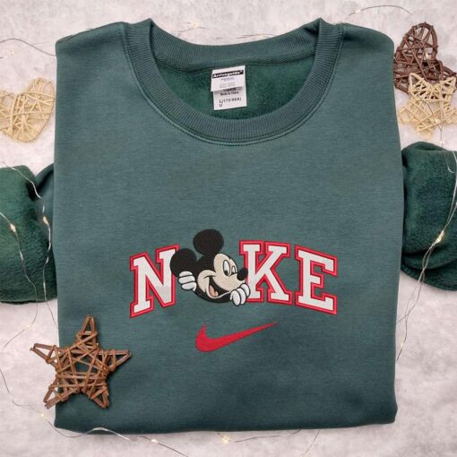 Nike x Mickey Mouse Smile Embroidered Shirt Disney Characters Embroidered Hoodie Best Gift Ideas