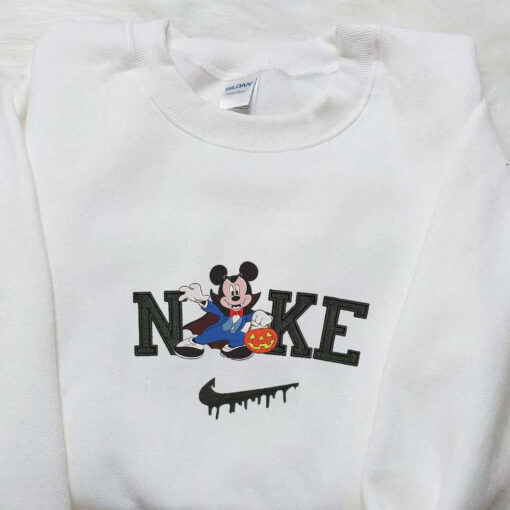 Nike x Mickey Mouse Vampire Embroidered Sweatshirt Disney Characters Embroidered T shirt Nike Inspired Embroidered Hoodie