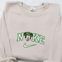 Nike x Mickey St Patricks Day Embroidered Shirt Disney Characters Embroidered Hoodie Best Holiday Gift Ideas