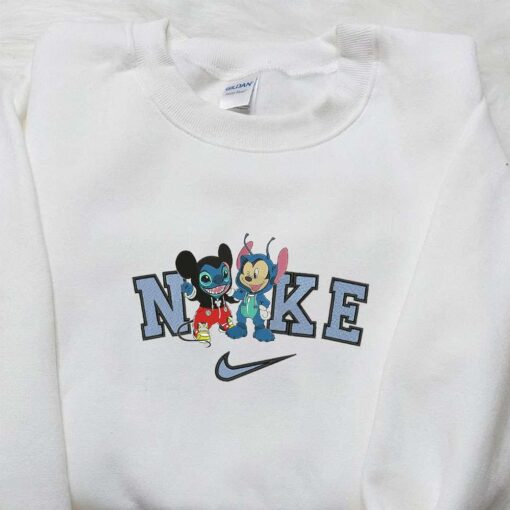 Nike x Mickey Stitch Changed Face Embroidered Shirt Disney Halloween Embroidered Shirt Nike Inspired Embroidered Shirt