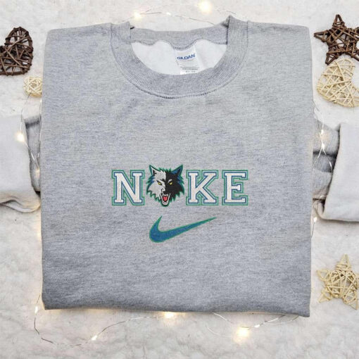 Nike x Minnesota Timberwolves Embroidered Shirt NBA Sports Embroidered Shirt Nike Inspired Embroider 4