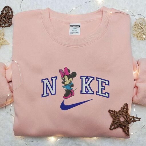 Nike x Minnie Embroidered Shirt Walt Disney Embroidered Shirt Custom Nike Embroidered Shirt