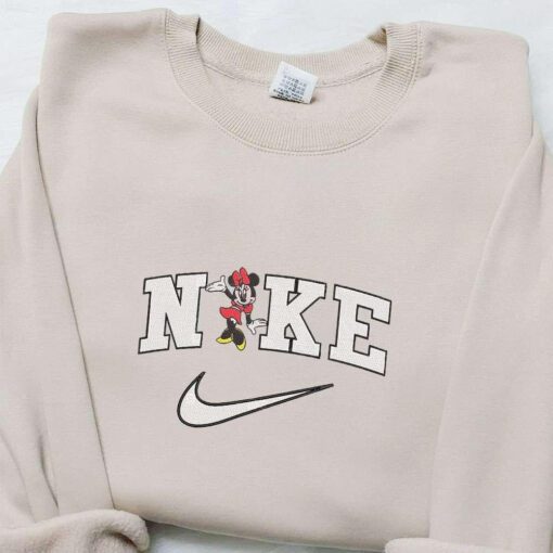 Nike x Minnie Mouse Cartoon Embroidered Sweatshirt Walt DIsney Characters Embroidered Shirt Best Gift Ideas for Family