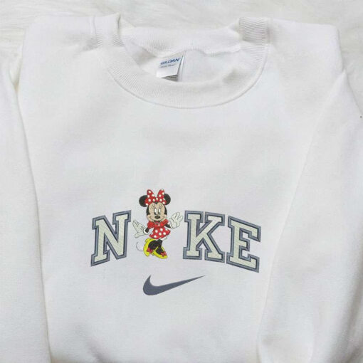 Nike x Minnie Mouse Embroidered Hoodie Disney Characters Embroidered Sweatshirt Nike Inspired Embroidered T shirt