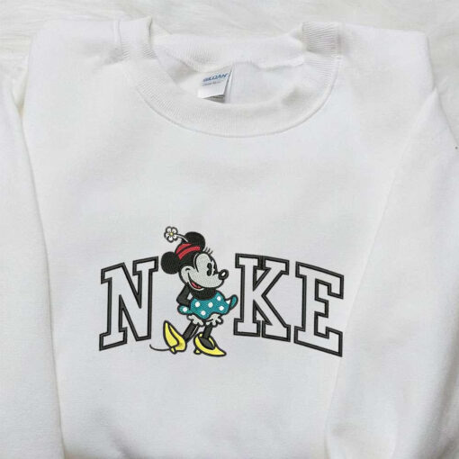 Nike x Minnie Mouse Embroidered Shirt Walt Disney Embroidered Shirt Custom Nike Embroidered Shirt