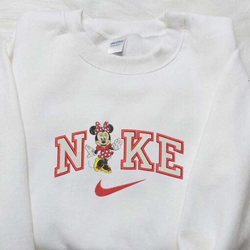 Nike x Minnie Mouse Embroidered Sweatshirt Walt Disney Embroidered Hoodie Nike Inspired Embroidered T shirt