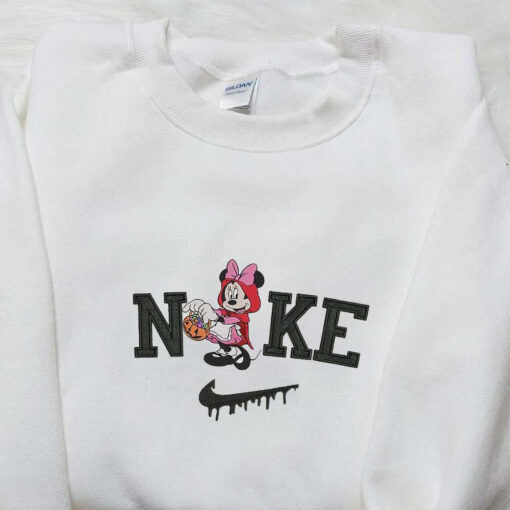 Nike x Minnie Mouse Little Red Riding Hood Embroidered Hoodie Disney Characters Embroidered Sweatshirt Best Gifts for Family