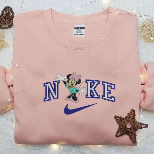 Nike x Minnie Mouse Love Hearts Embroidered Shirt Walt Disney Embroidered Shirt Nike Inspired Embroidered Shi