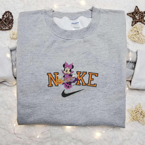 Nike x Minnie Mouse Pumpkin Bag Halloween Embroidered Sweatshirt Horror Movie Halloween Embroidered Shirt Best Halloween Gift Ideas