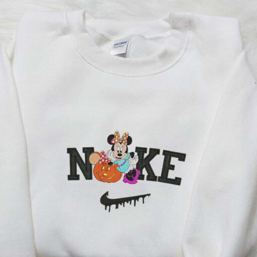 Nike x Minnie Mouse Pumpkin Embroidered Hoodie Disney Characters Embroidered Sweatshirt Best Gifts for Family
