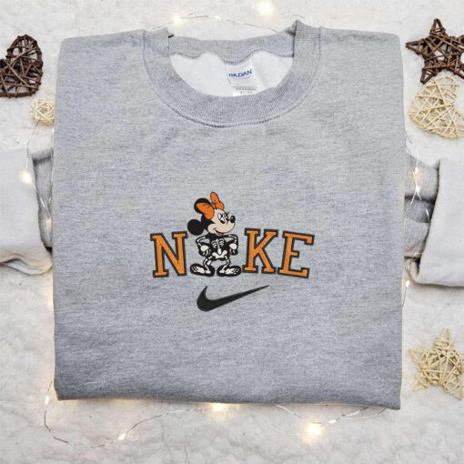 Nike x Minnie Mouse Skeleton Halloween Embroidered Sweatshirt Horror Movie Halloween Embroidered Shirt Best Halloween Gift Ideas