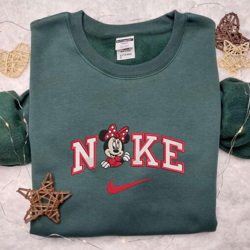 Nike x Minnie Mouse Smile Embroidered Shirt Disney Characters Embroidered Hoodie Best Gift Ideas
