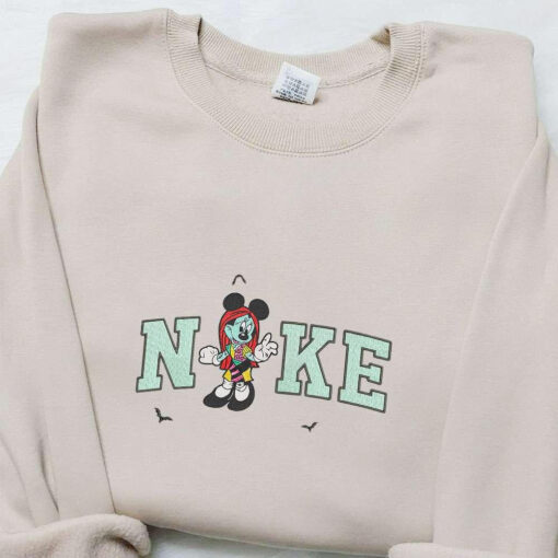 Nike x Minnie Sally Halloween Embroidered Shirt Disney Characters Embroidered Sweatshirt Best Gifts for Family