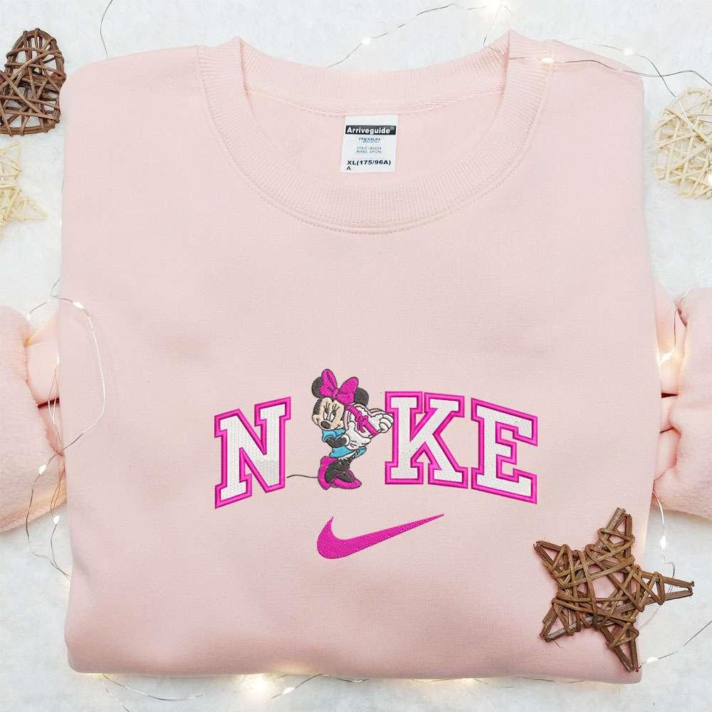 Nike x Minnie Valentine Gift Embroidered Hoodie Disney Characters Embroidered Hoodie Valentine Embroidered Shirt