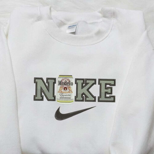 Nike x Modelo Especial Embroidered Shirt Favorite Drink Embroidered Shirt Custom Nike Embroidered Shirt