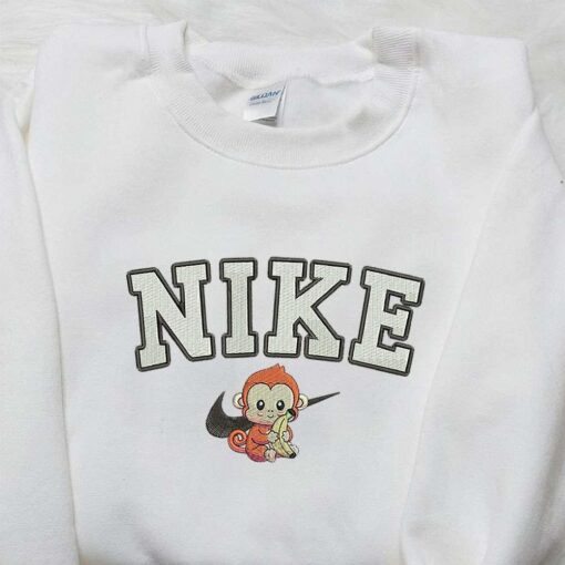 Nike x Monkey Embroidered Shirt Animal Embroidered Shirt Nike Inspired Embroidered Shirt