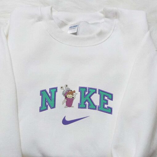 Nike x Monsters Inc Boo Embroidered Sweatshirt Nike Inpired Embroidered Hoodie Cute Embroidered Shirt