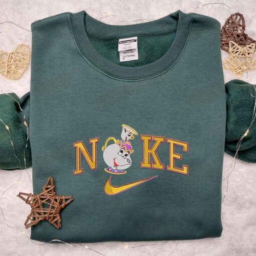 Nike x Mrs Potts And Chip Embroidered Shirt Disney Beauty And The Beast Embroidered Hoodie Best Gift Ideas