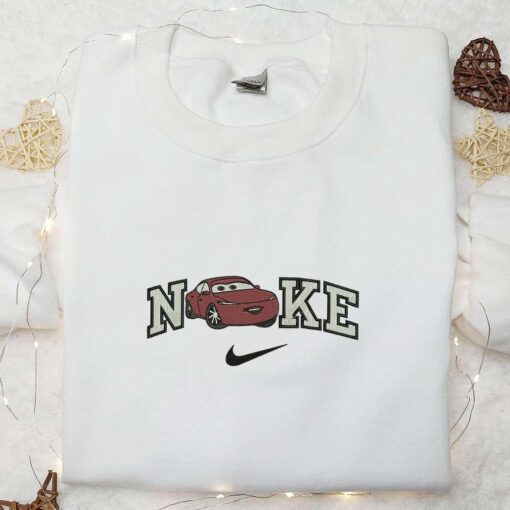 Nike x Natalie Certain Pixar Cars Embroidered Sweatshirt Disney Pixar Cars Embroidered Hoodie Custom Nike Embroidered T shirt