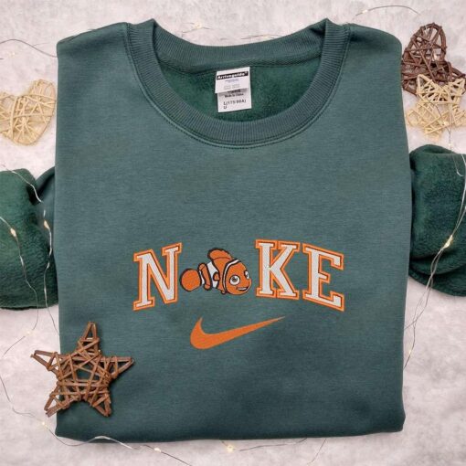 Nike x Nemo Embroidered Sweatshirt Finding Nemo Disney Embroidered Sweatshirt Custom Nike Embroidered Shirt