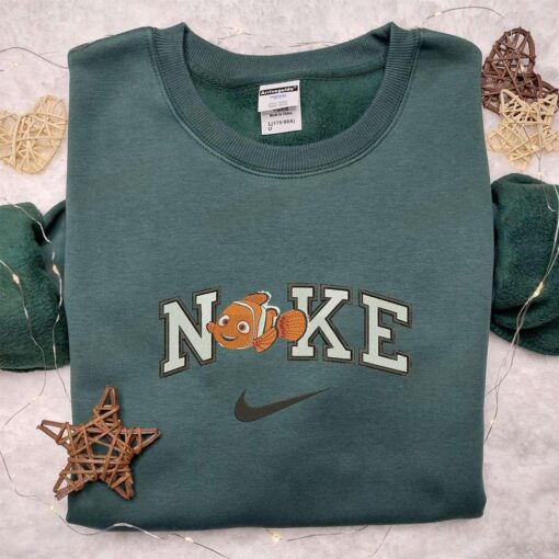Nike x Nemo Smile Embroidered Shirt Disney Pixar Finding Nemo Embroidered Hoodie Best Gift Ideas