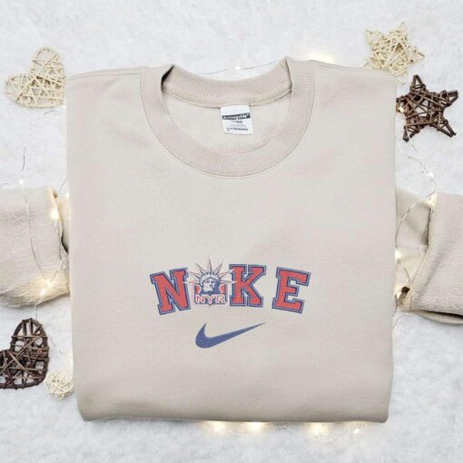 Nike x New York Rangers Embroidered Hoodie Sports Embroidered Hoodie Custom Nike Embroidered Hoodie 1