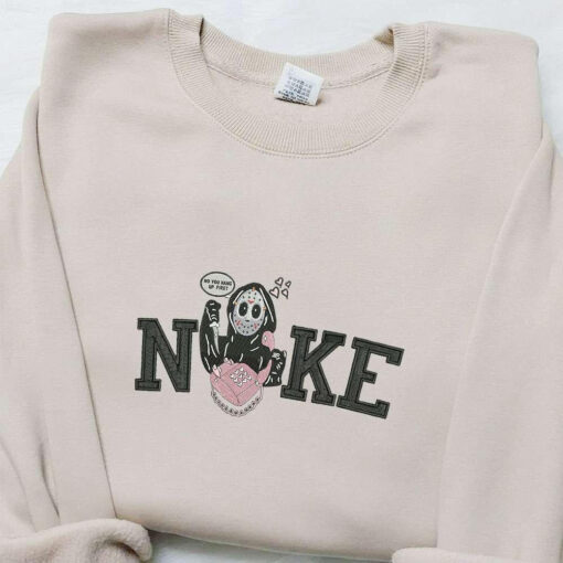 Nike x No You Hang Up First Ghostface Embroidered Shirt Spooky Halloween Embroidered Shirt Best Gifts for Halloween Lovers