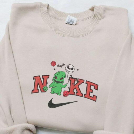 Nike x Oogie Boogie Jack Balloon Embroidered Sweatshirt Horror Movie Halloween Embroidered Shirt Best Halloween Gift Ideas