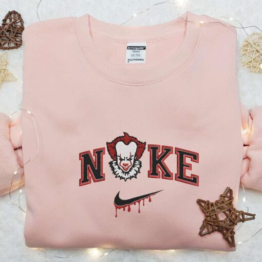 Nike x Pennywise Embroidered Sweatshirt IT Movie Embroidered Shirt Best Halloween Gift Ideas