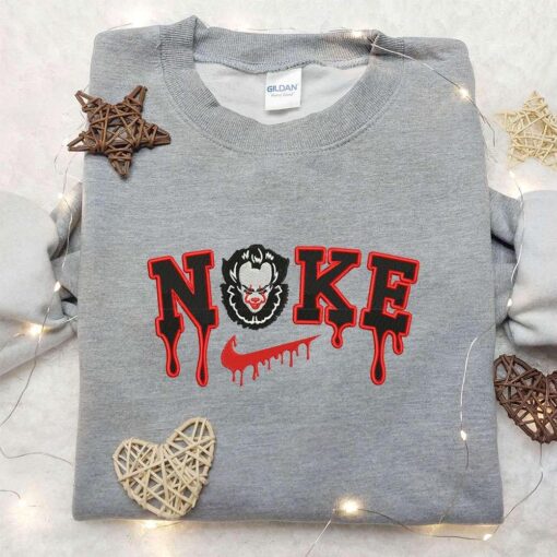 Nike x Pennywise Embroidered Sweatshirt It Movie Embroidered Sweatshirt Best Halloween Gift Ideas