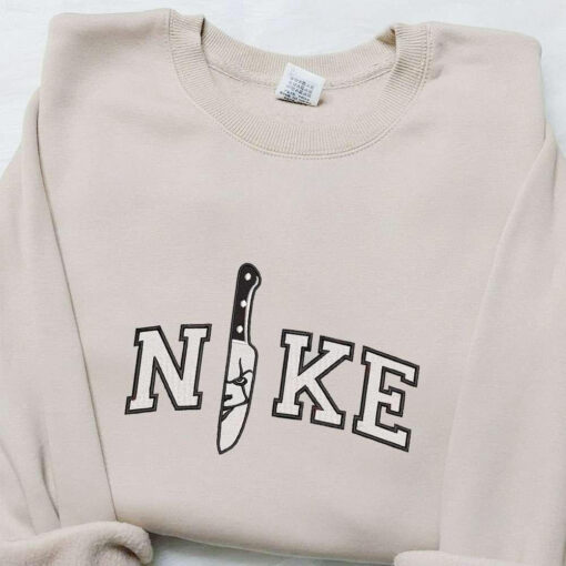 Nike x Pennywise Knife Embroidered Shirt Halloween Movie Embroidered Shirt Nike Inspired Embroidered T shirt