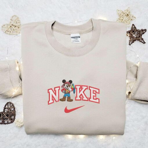 Nike x Pirate Cruise Mickey Embroidered Shirt Disney Characters Embroidered Shirt Nike Inspired Embroidered Shirt