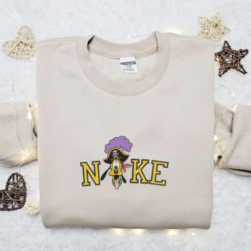 Nike x Pluto Pirate Embroidered Sweatshirt Walt Disney Characters Embroidered Shirt Best Halloween Gift Ideas