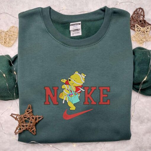 Nike x Pooh Mummy Embroidered Shirt Adorable Halloween Embroidered Shirt Nike Inspired Embroiderd Shirt