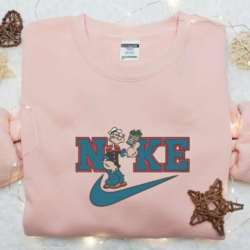 Nike x Popeye Embroidered Sweatshirt Popeye Cartoon Embroidered Shirt Best Gift Ideas