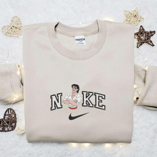 Nike x Prince Eric Embroidered Sweatshirt The Little Mermaid Disney Plus Embroidered Shirt Best Gift Ideas For All Occasions