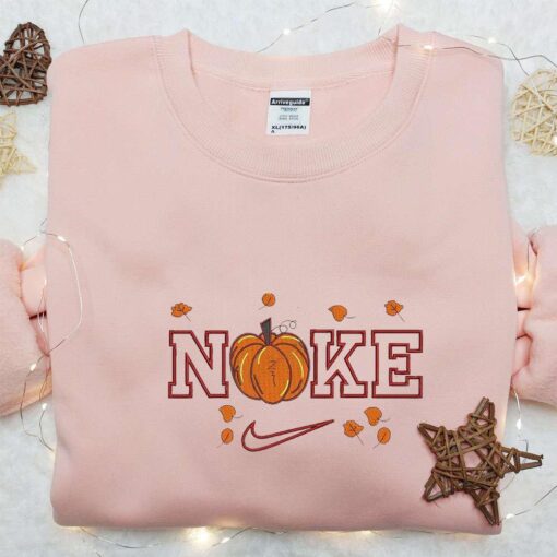 Nike x Pumpkin Embroidered Sweatshirt Nike Inspired Embroidered Shirt Best Halloween Gift Ideas