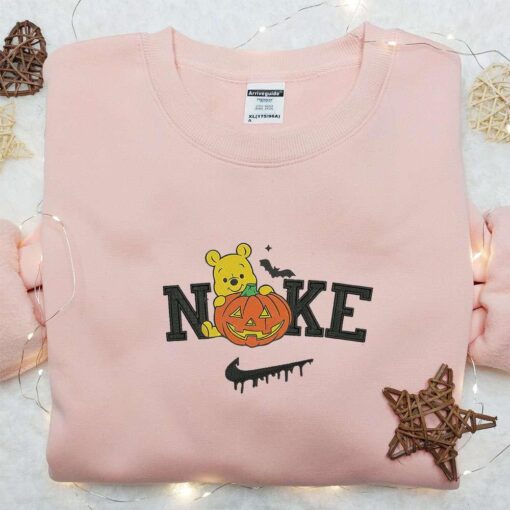 Nike x Pumpkin Fall Season Winnie Pooh Embroidered Shirt Nike Inspired Embroidered Hoodie Best Gifts for Family