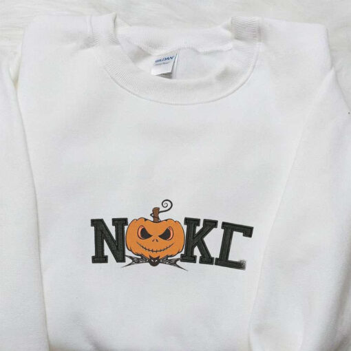 Nike x Pumpkin Jack Skellington Embroidered Shirt Nike Inspired Embroidered Shirt Pumpkin Embroidered Shirt